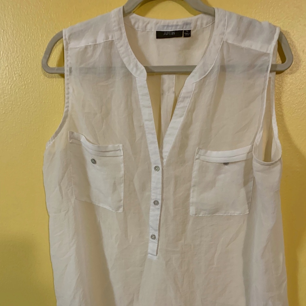 Apt 9 White Sheer Tank Top